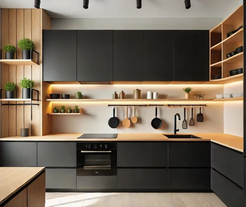 Cuisine noir et bois : inspirations, conseils et idées déco pour un aménagement réussi