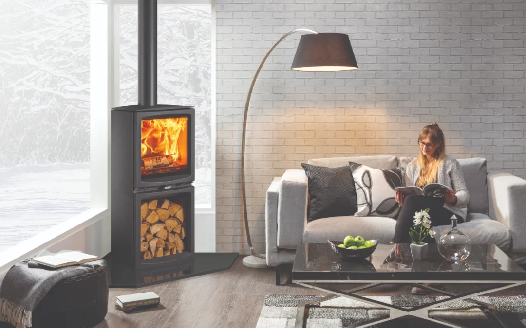 Poêle à bois Vogue Medium : le confort moderne sublimé par la base Highline
