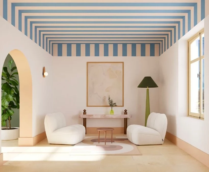 Papier peint au plafond: osez cette tendance du moment grâce à nos idées déco