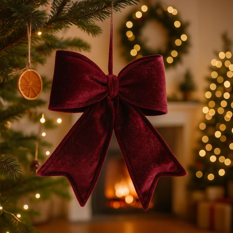 12 Pièces N¿uds De Noël Décorations D'Arcs De Sapin De Noël N¿uds À Carreaux De Noël Décoratifs